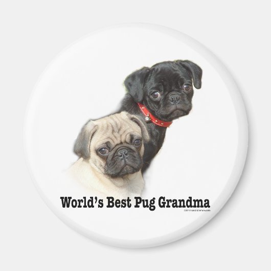 Twee Pugs Magneet (Voorkant)