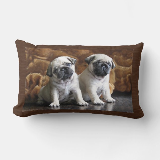 Twee pugs Pillow Kussen (Voorkant)