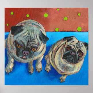 "Twee pugs" Poster