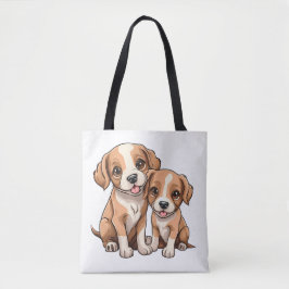 Twee Puppies Boodschappentas Tote Bag