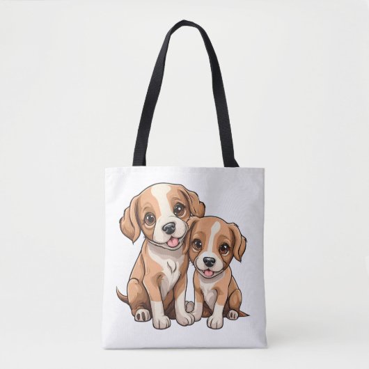 Twee Puppies Boodschappentas Tote Bag (Voorkant)
