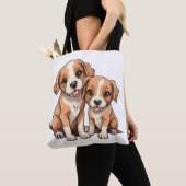 Twee Puppies Boodschappentas Tote Bag (Dichtbij)