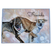 Twee Puppy Vrienden Gift Bag Groot Cadeauzakje (Voorkant)