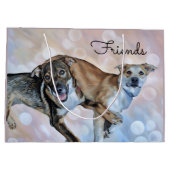 Twee Puppy Vrienden Gift Bag Groot Cadeauzakje (Achterkant)