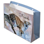 Twee Puppy Vrienden Gift Bag Groot Cadeauzakje (Achterkant Gekanteld)