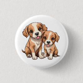TWEE PUPPY'S knop Ronde Button 3,2 Cm