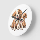 TWEE PUPPY'S Ronde Klok (Hoek)