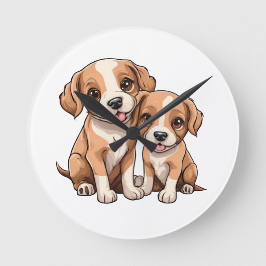 TWEE PUPPY'S Ronde Klok (Voorkant)