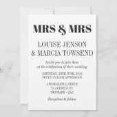 Twee Queens Lesbian Wedding Kaart (Achterkant)