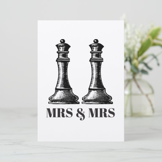 Twee Queens Lesbian Wedding Kaart (Staand voorkant)