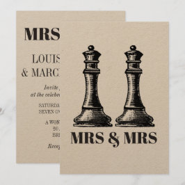 Twee Queens Lesbian Wedding Kaart