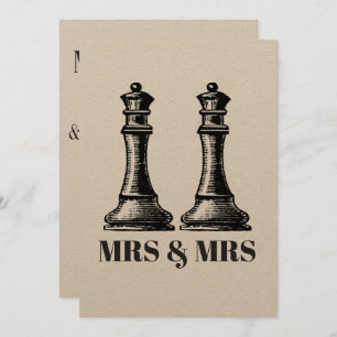 Twee Queens Lesbian Wedding Kaart