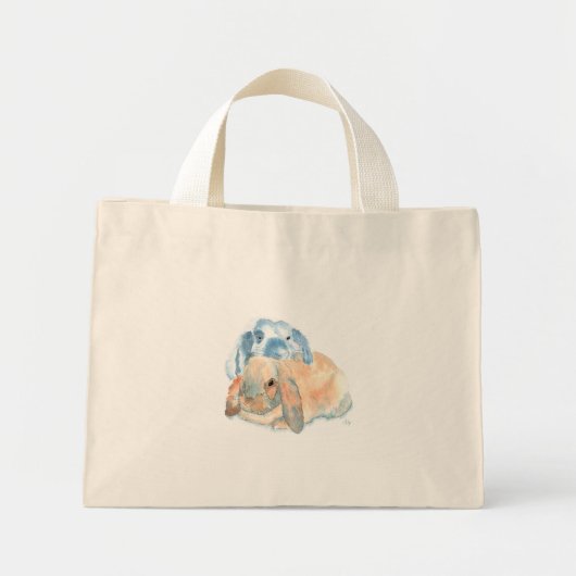 Twee Rabbits Bag Mini Tote Bag (Voorkant)