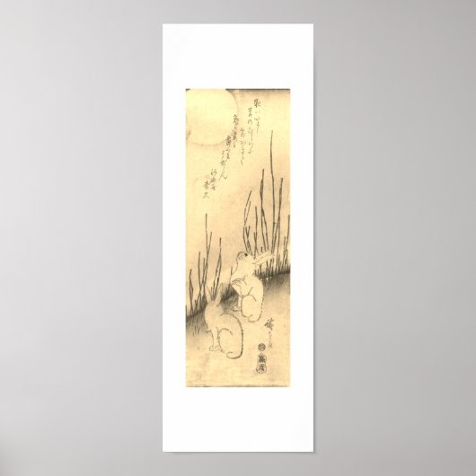 TWEE RABBITS EN EEN MOON JAPANESE AFDRUKKING POSTER (Voorkant)