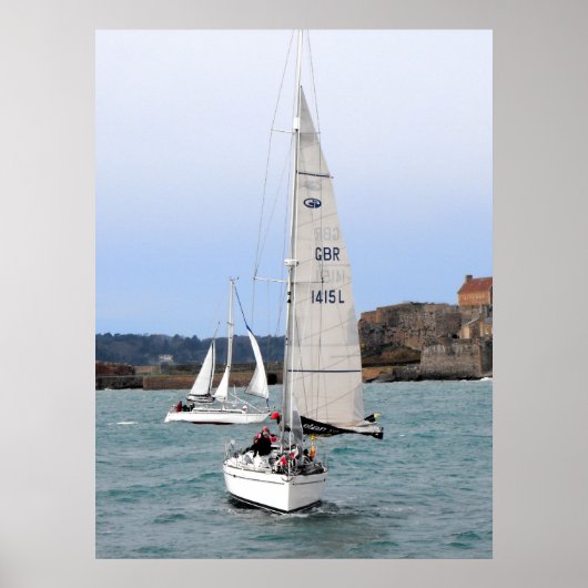 Twee racejachten poster (Voorkant)