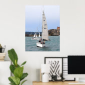 Twee racejachten poster (Thuiskantoor)