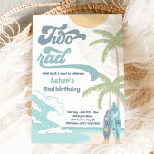 Twee Rad Retro Surf Strand 2e Verjaardagsfeestje Kaart