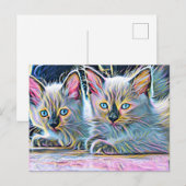 Twee ragdoll kittens briefkaart (Voorkant / Achterkant)