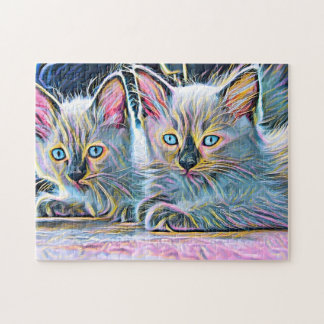 Twee ragdoll kittens legpuzzel