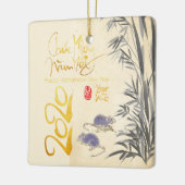 Twee Ratten Bamboe Vietnamees Nieuwjaar 2020 SqCO Keramisch Ornament (Links)