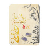 Twee Ratten Bamboe Vietnamees Nieuwjaar 2020 VFM Magneet (Verticaal)