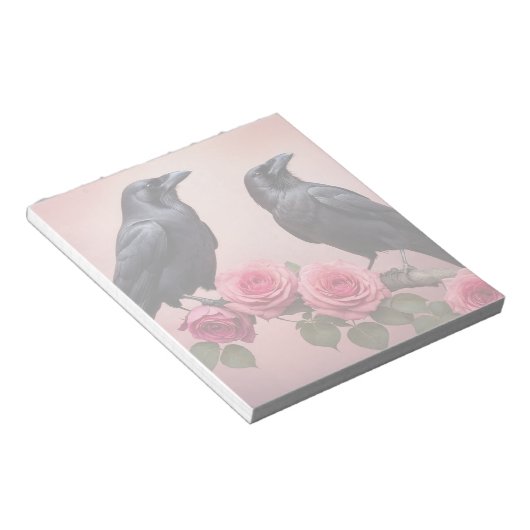Twee raven en Rozen Notitieblok (Schuin)