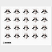 Twee Ravens en Hart Vierkante Sticker (Vel)