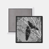 Twee Ravens Gotische magneet (Voorkant / Achterkant)