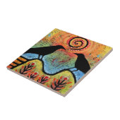 Twee ravens, zittend en reflecterend tegeltje (Zijkant)