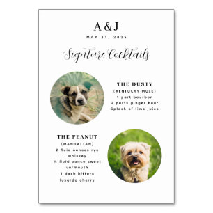 Twee Recept en Foto's Trouwhandtekening Drink Menu Kaart