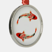 Twee Red Koi Metalen Ornament (Rechts)