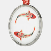 Twee Red Koi Metalen Ornament (Links)