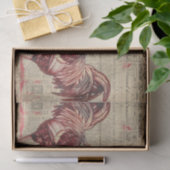 Twee Red Rooster Kippen Landbouwgrond Decoupage Tissuepapier (Geschenk)