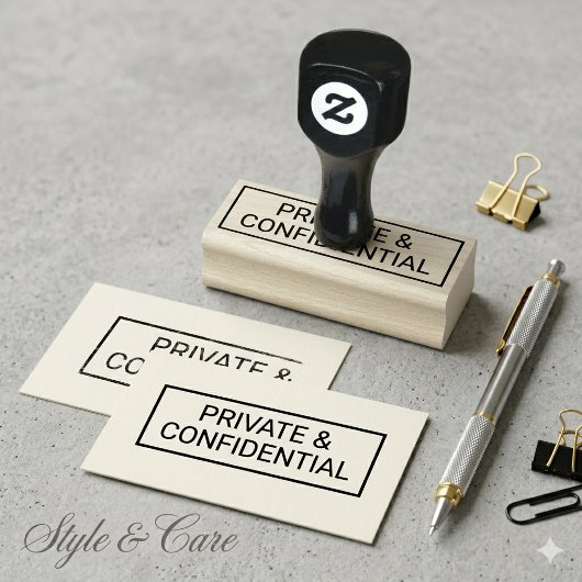 Twee regels PERSOONLIJK & VERTROUWELIJK Gepersonal Rubberstempel