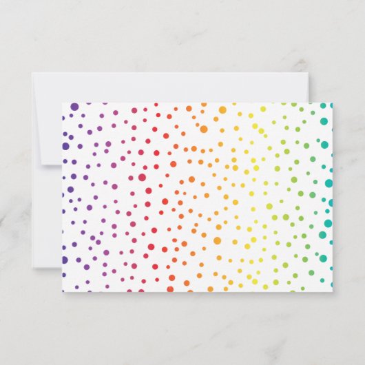 Twee regenboogkleuren bevestigen het homohuwelijk RSVP kaartje (Achterkant)