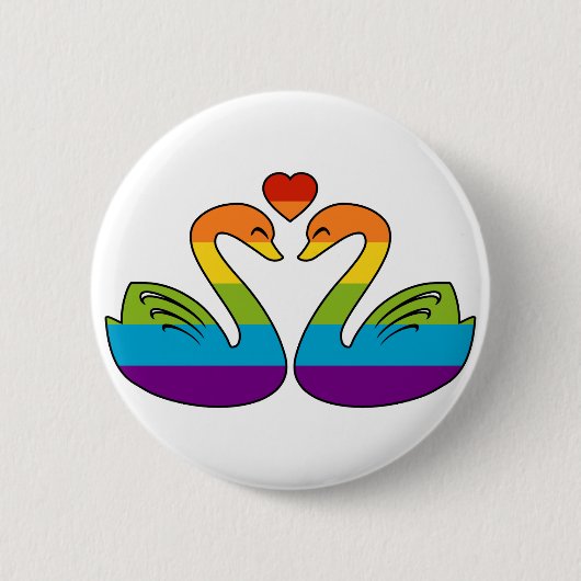 Twee regenboogscheuren ronde button 5,7 cm (Voorkant)