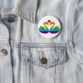 Twee regenboogscheuren ronde button 5,7 cm (In situ)