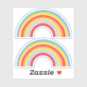 Twee regenboogvormige Stickers (Vel)