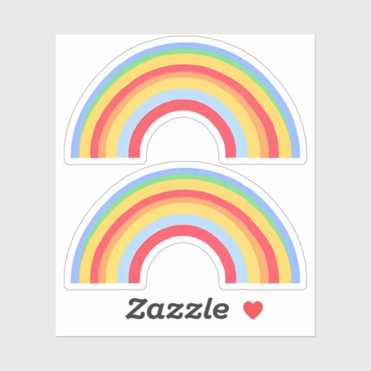 Twee regenboogvormige Stickers (Vel)