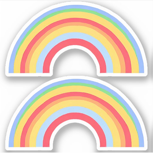 Twee regenboogvormige Stickers (Voorkant)