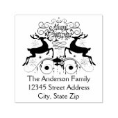 Twee rendieren kerst - Zelfinkt adresstempel Zelfinktende Stempel (Design)