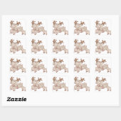 Twee rendieren vierkante sticker (Vel)