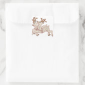 Twee rendieren vierkante sticker (Tas)