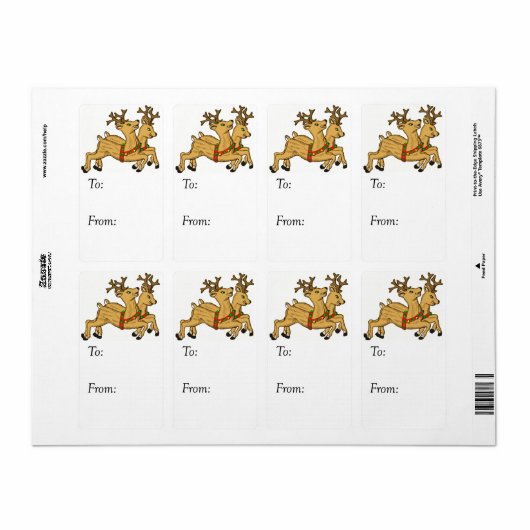 Twee rendierlijk  Label (Full Sheet)