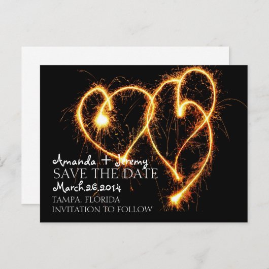 Twee reservekoppen opslaan datum aankondigingskaart (Voorkant / Achterkant)