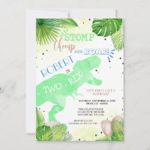 Twee - Rex Dinosaur Birthday Invitation boy
