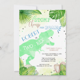 Twee - Rex Dinosaur Birthday Invitation boy Kaart