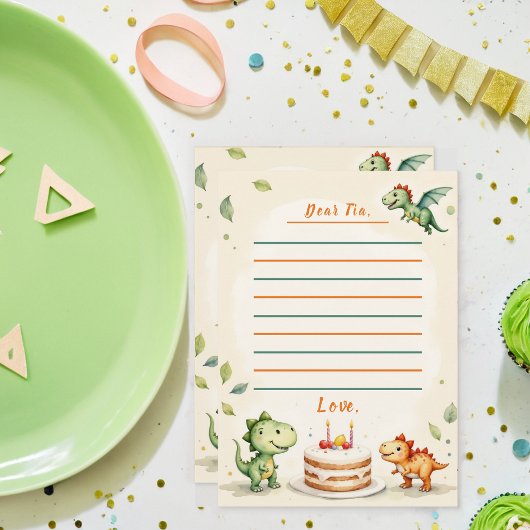 Twee-Rex Dinosaur Tijdcapsule Notitiekaart Kaart