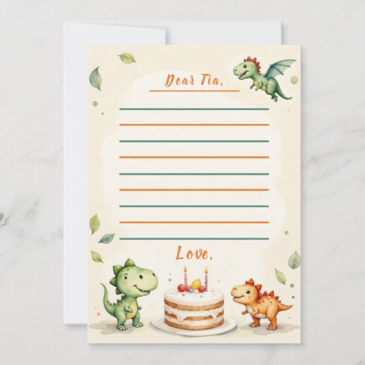 Twee-Rex Dinosaur Tijdcapsule Notitiekaart Kaart (Voorkant)