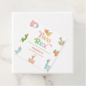 Twee Rex Dinosaurus 2e Tweede Verjaardagsfeest Bedankjes Labels (In situ)